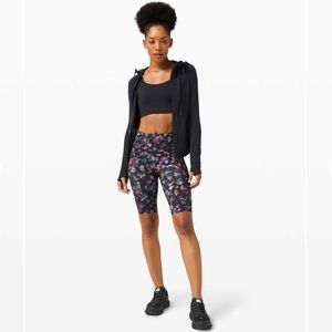 Lululemon Floral Fast and Free HR Short 10” length high waisted biker short